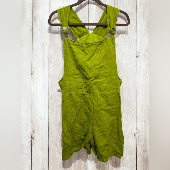Liz & Jane clothes linen Romper pockets art to wear lagenlook womens medium - Picture 1 of 6